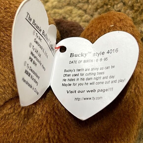 TY Beanie Babies Collection Kids Bucky The Beaver Style 4016 1995 - Picture 5 of 7